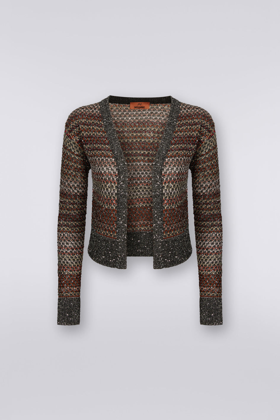 Short cardigan in Mesh Knit with Sequins