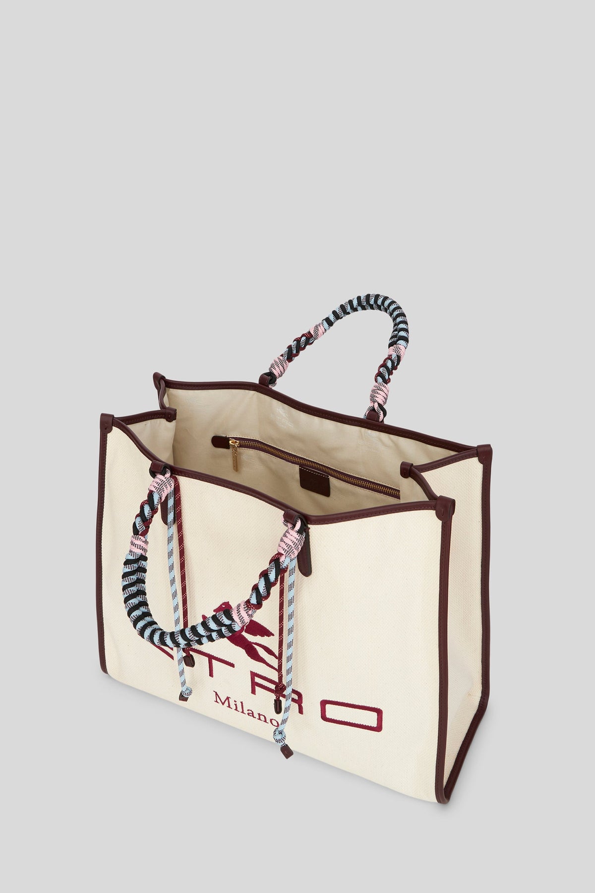 Large Shopping Bag with Woven Handles
