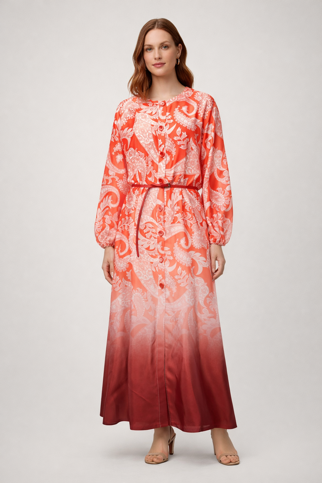 Silk Dress with Paisley Print