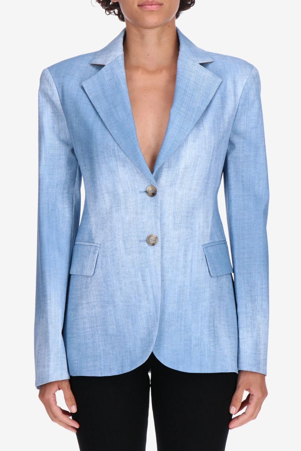 Blazer with Denim Print
