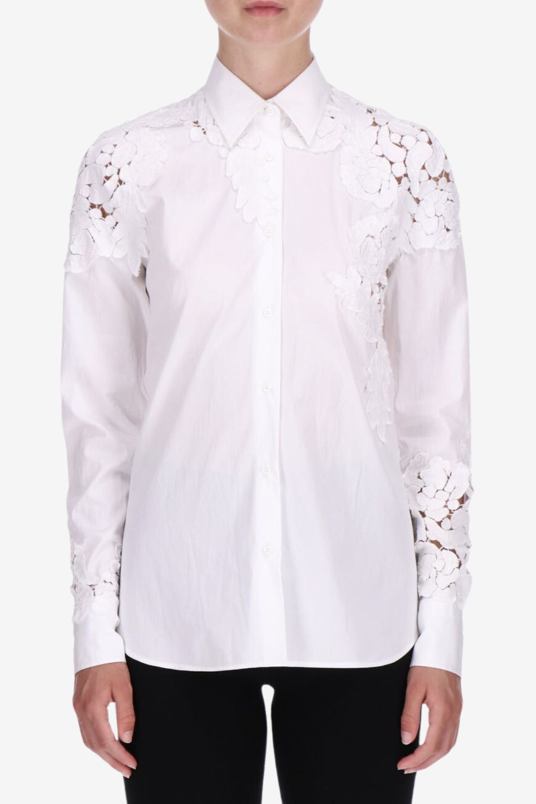 Blouse with Flower Embroidery