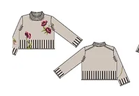 Sweater with Flower Embroidery