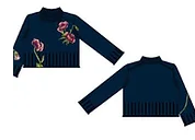 Sweater with Flower Embroidery
