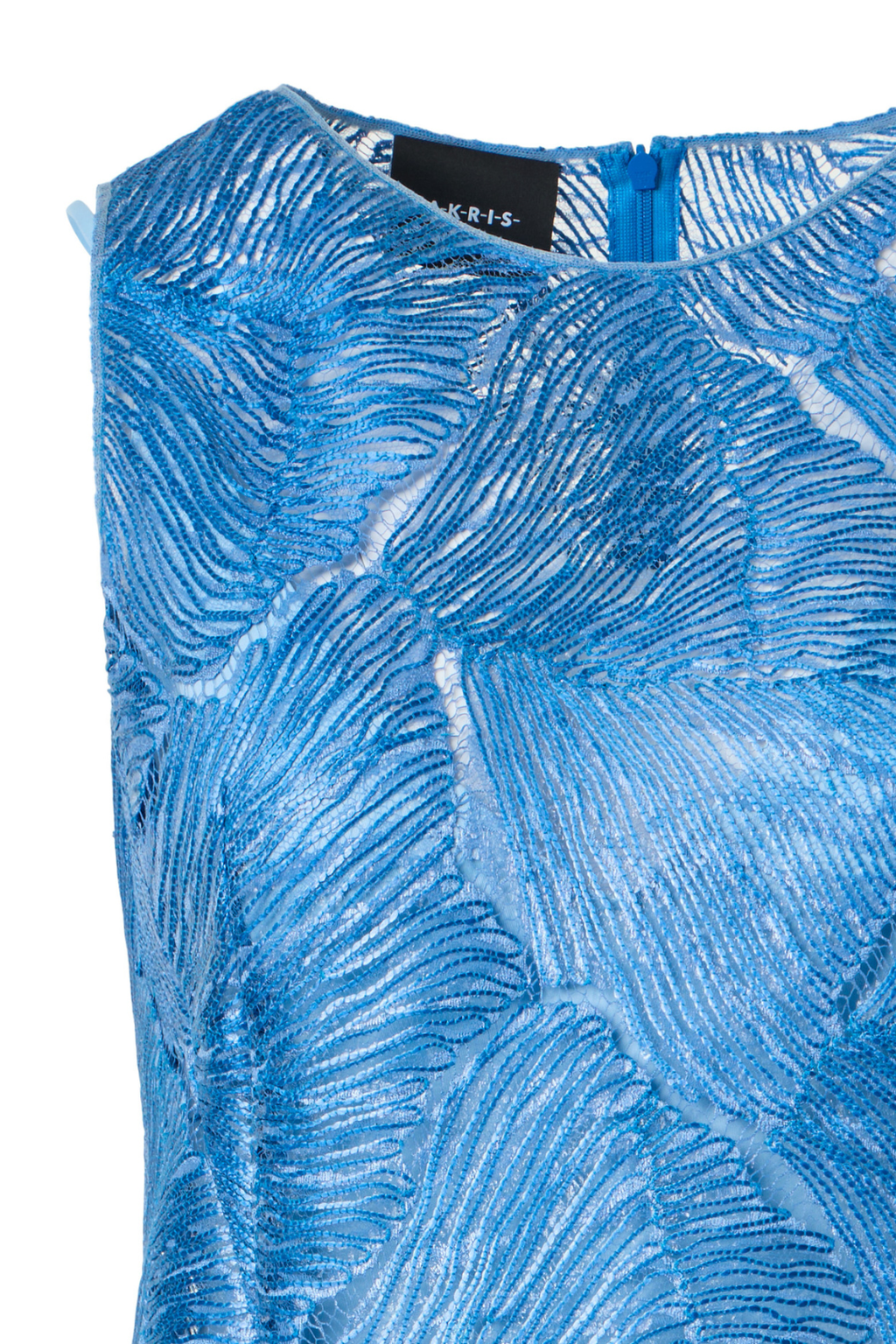 Techno Lacquered Sea Fan Lace Sheath Dress