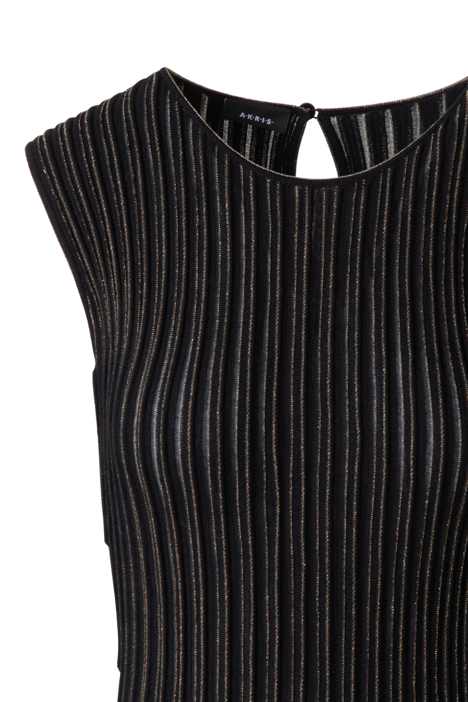 Knit Dress with gold Lurex Stripes