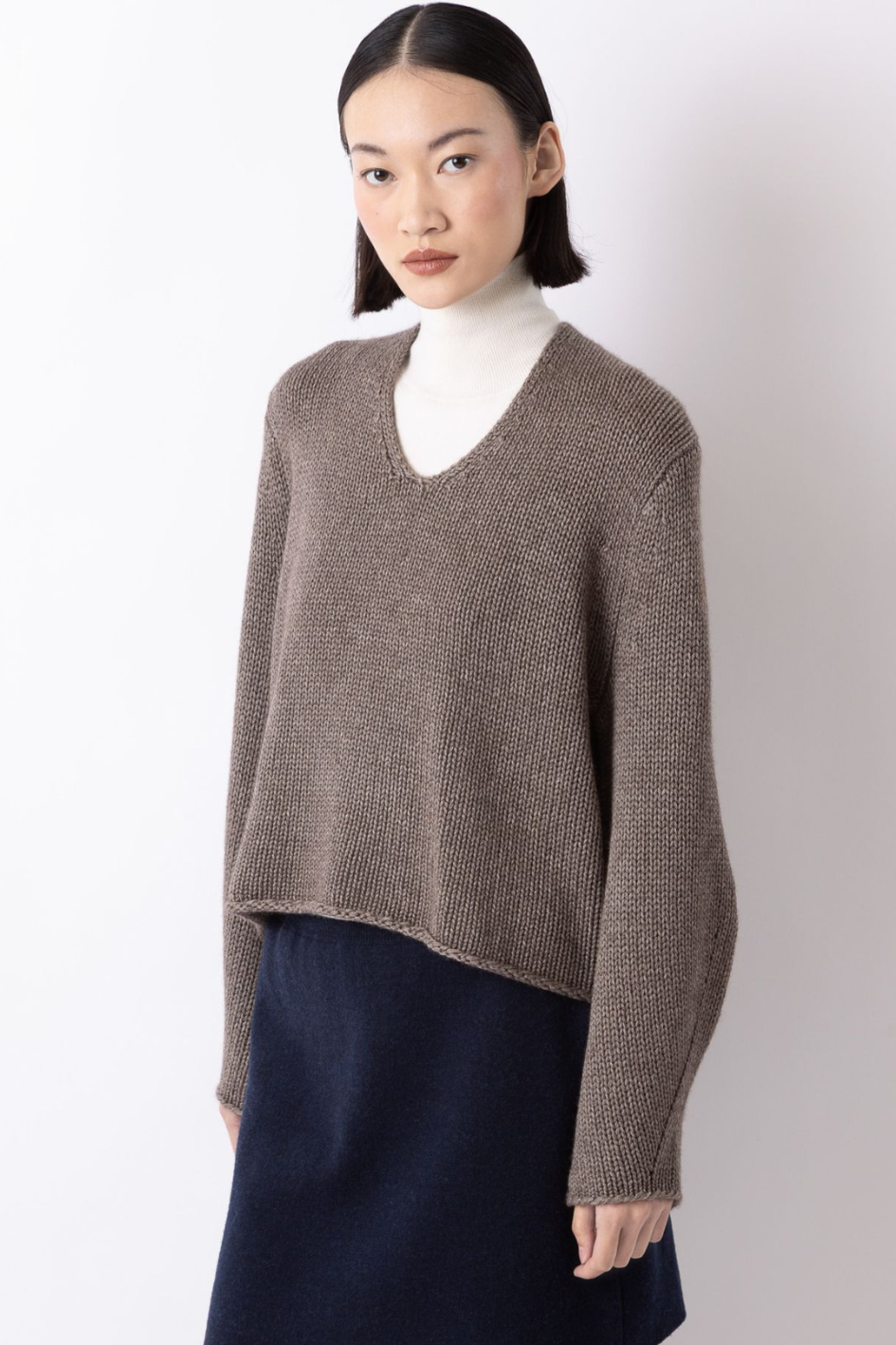 Chunky Cashmere V-Neck Sweater