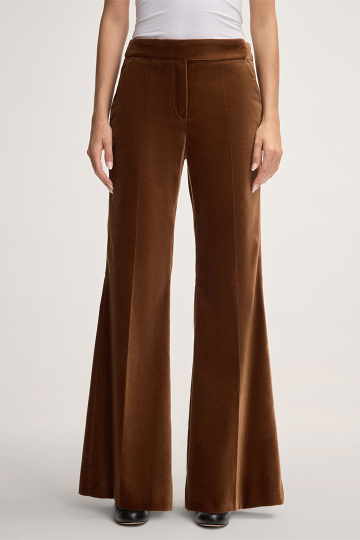 Samt-Marlene-Hose in Braun