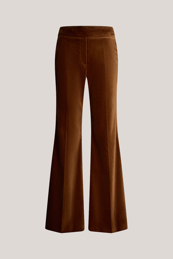 Samt-Marlene-Hose in Braun
