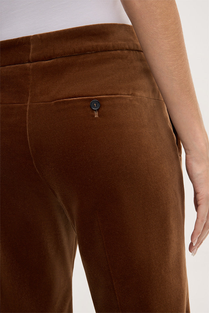Samt-Marlene-Hose in Braun