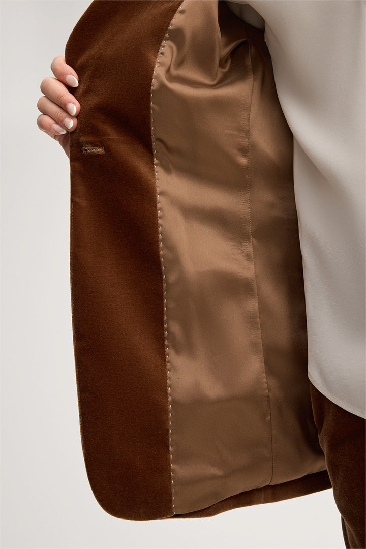 Samt-Blazer in Braun