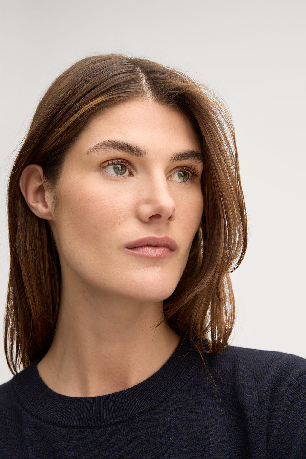 Cashmere-Kurzarm-Shirt in Navy