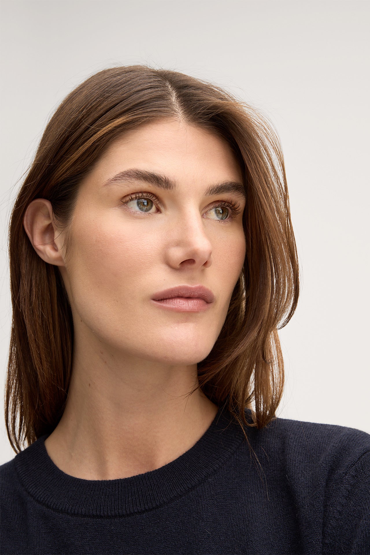 Cashmere-Kurzarm-Shirt in Navy