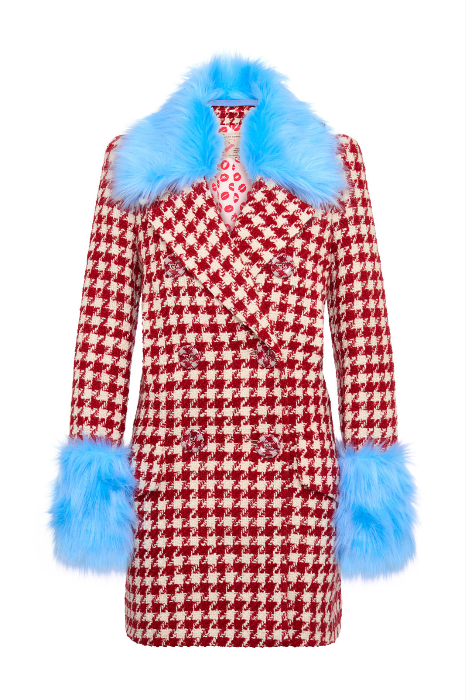Mid-Length Coat with Fur Details