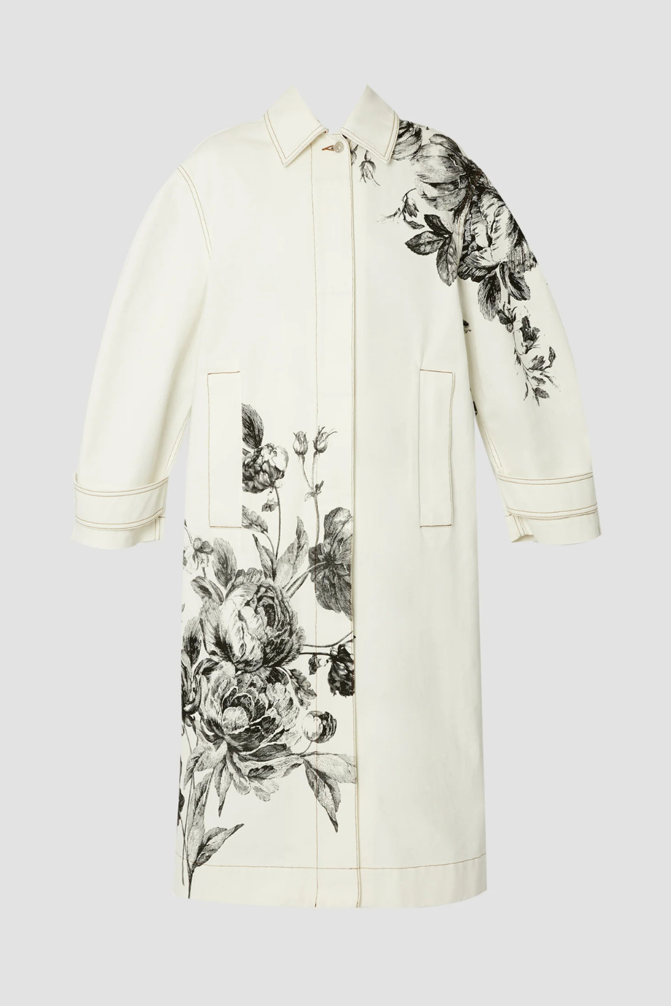 Oversize Coat with Flower Print