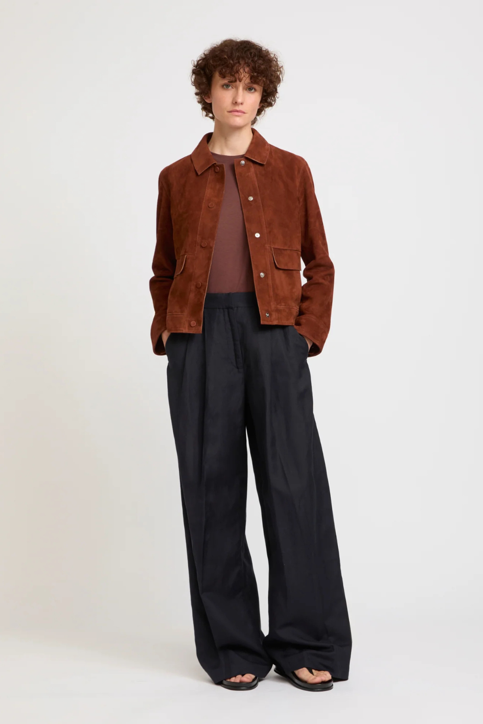 Leather Jacket with Patch Pockets