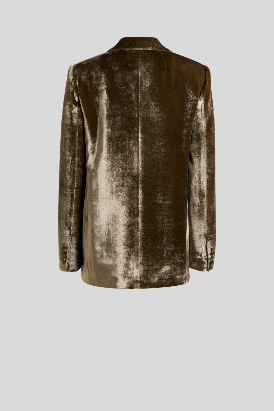 Grey Olive Velvet Tailored Blazer