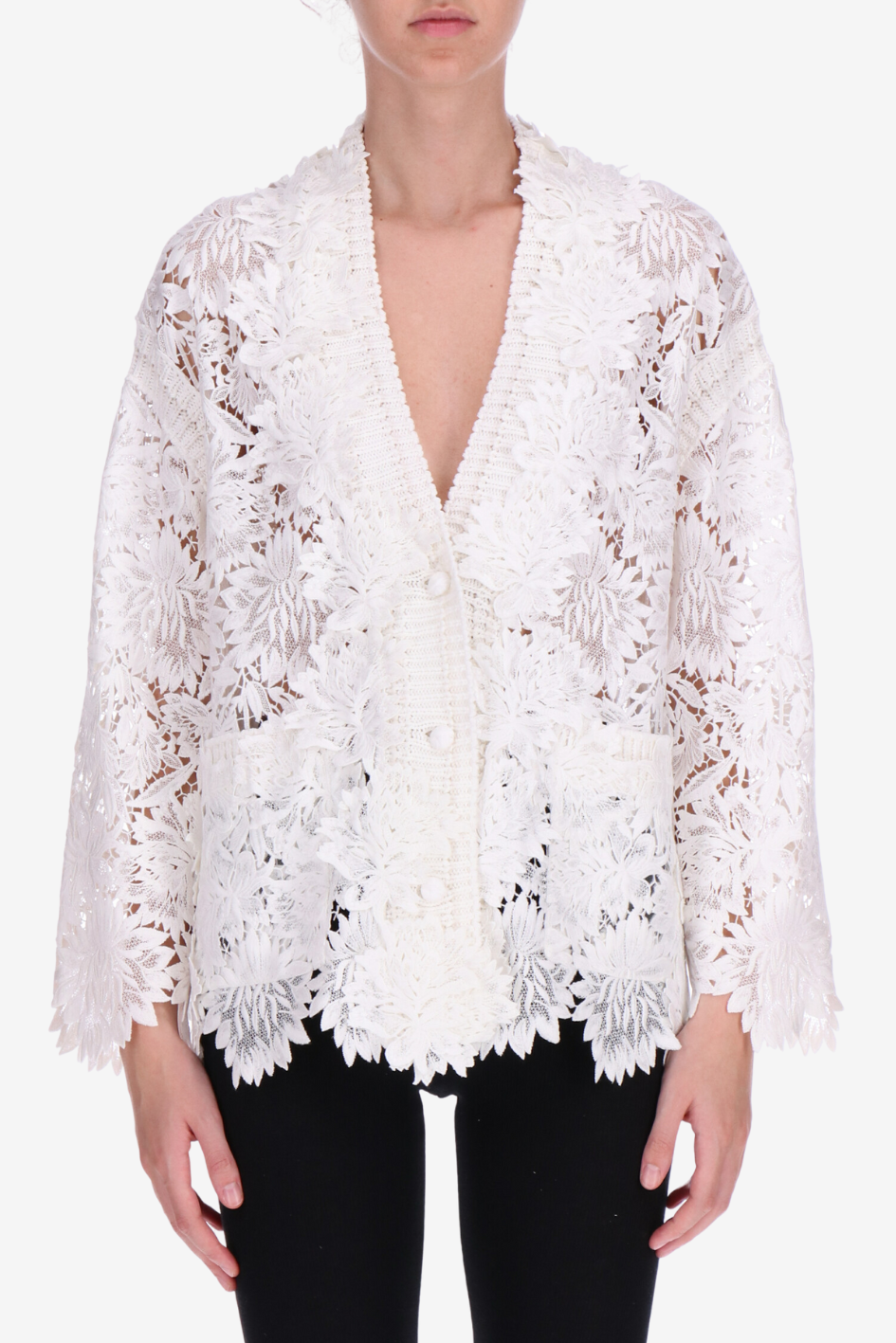 Cardigan with Floral Embroidery