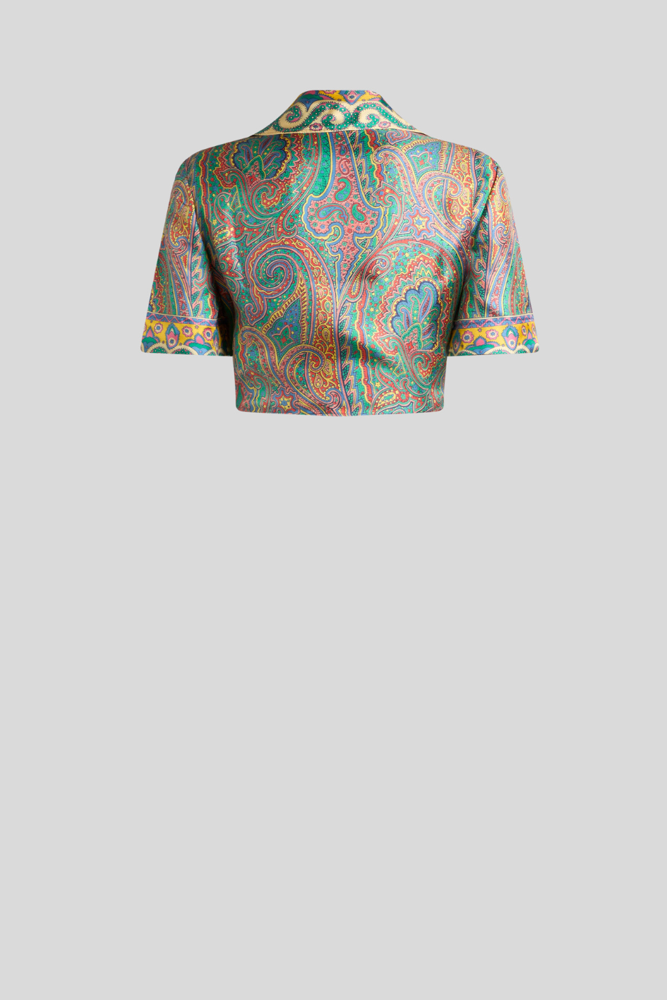 Cropped Blouse with Paisley Print