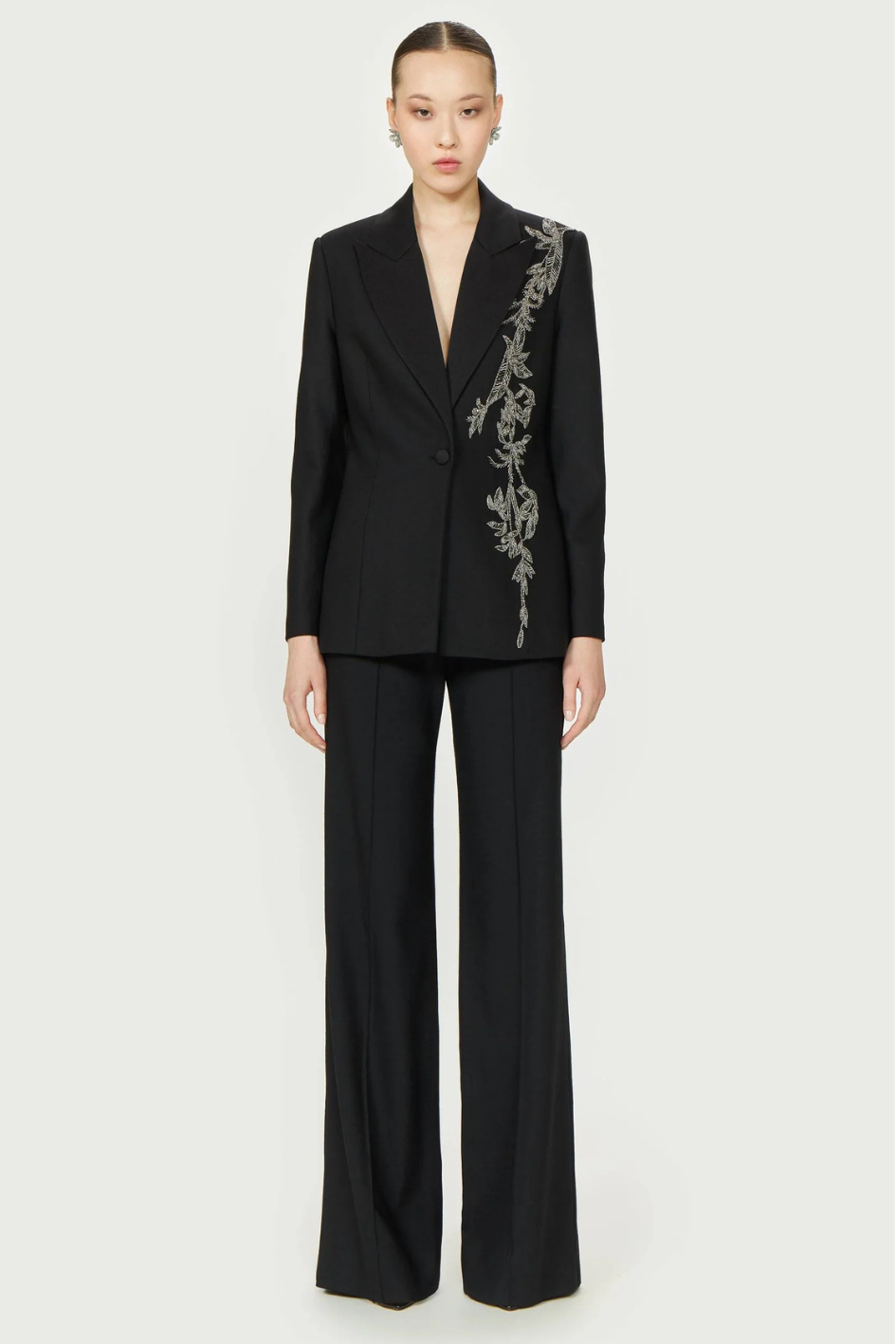 Daline Wool Tailored Wide-Leg Trousers