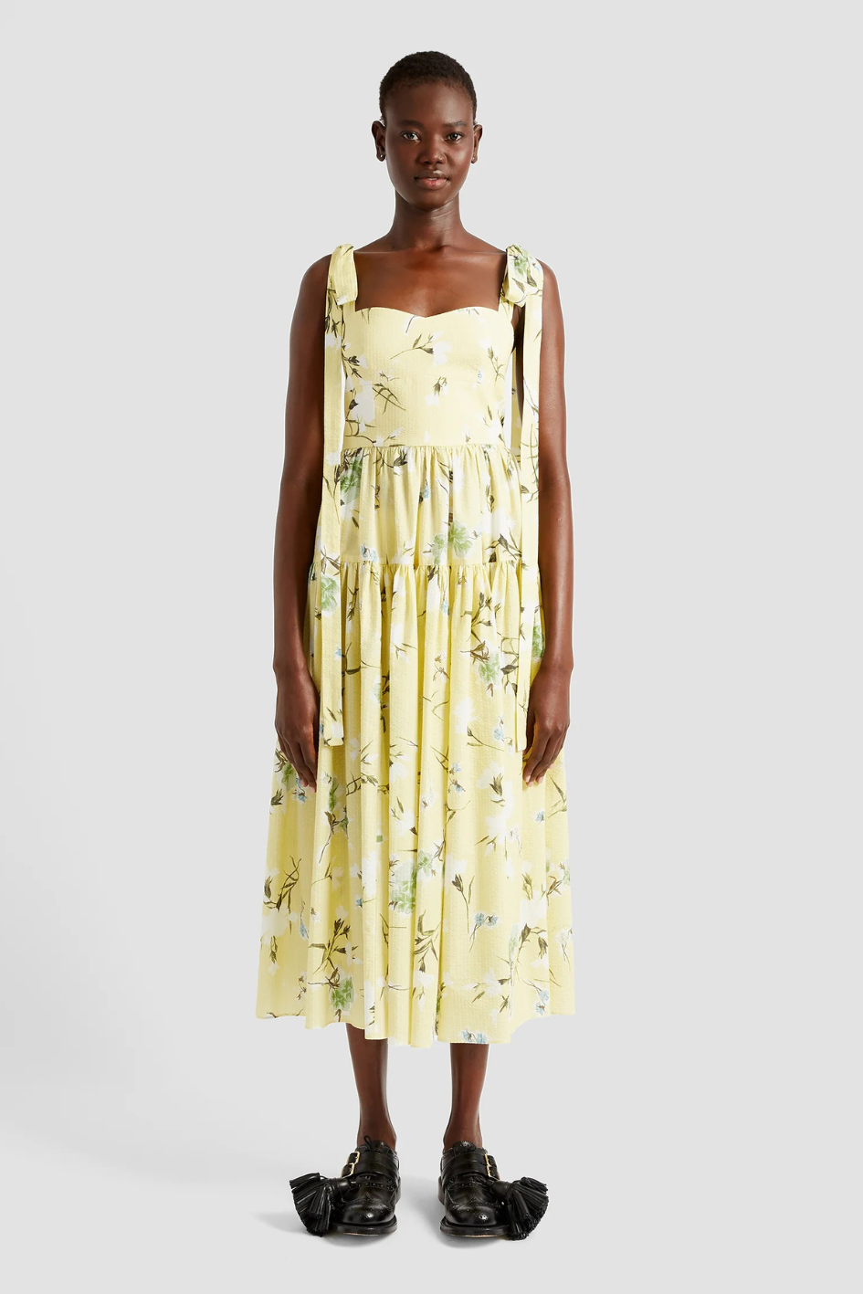 Straps Fit and Flare Midi Dress