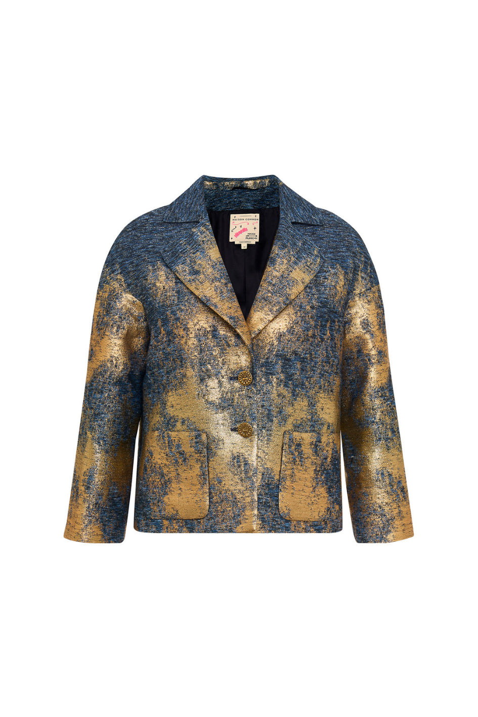 Jeans Jacket with gold Jacquard Pattern