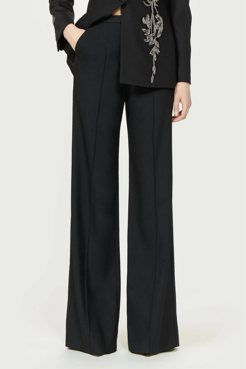 Daline Wool Tailored Wide-Leg Trousers