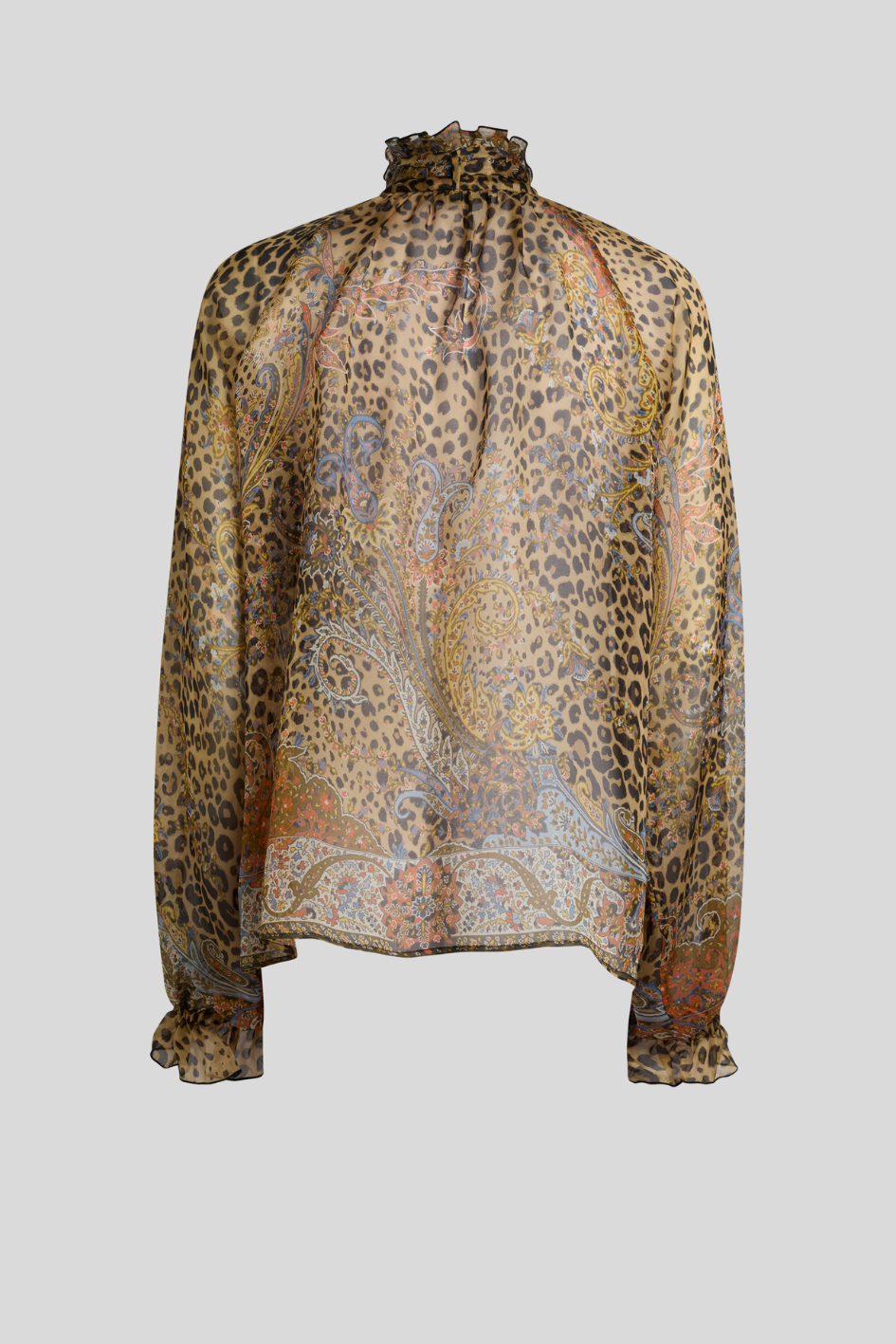 Leopard Print Blouse with Paisley Pattern