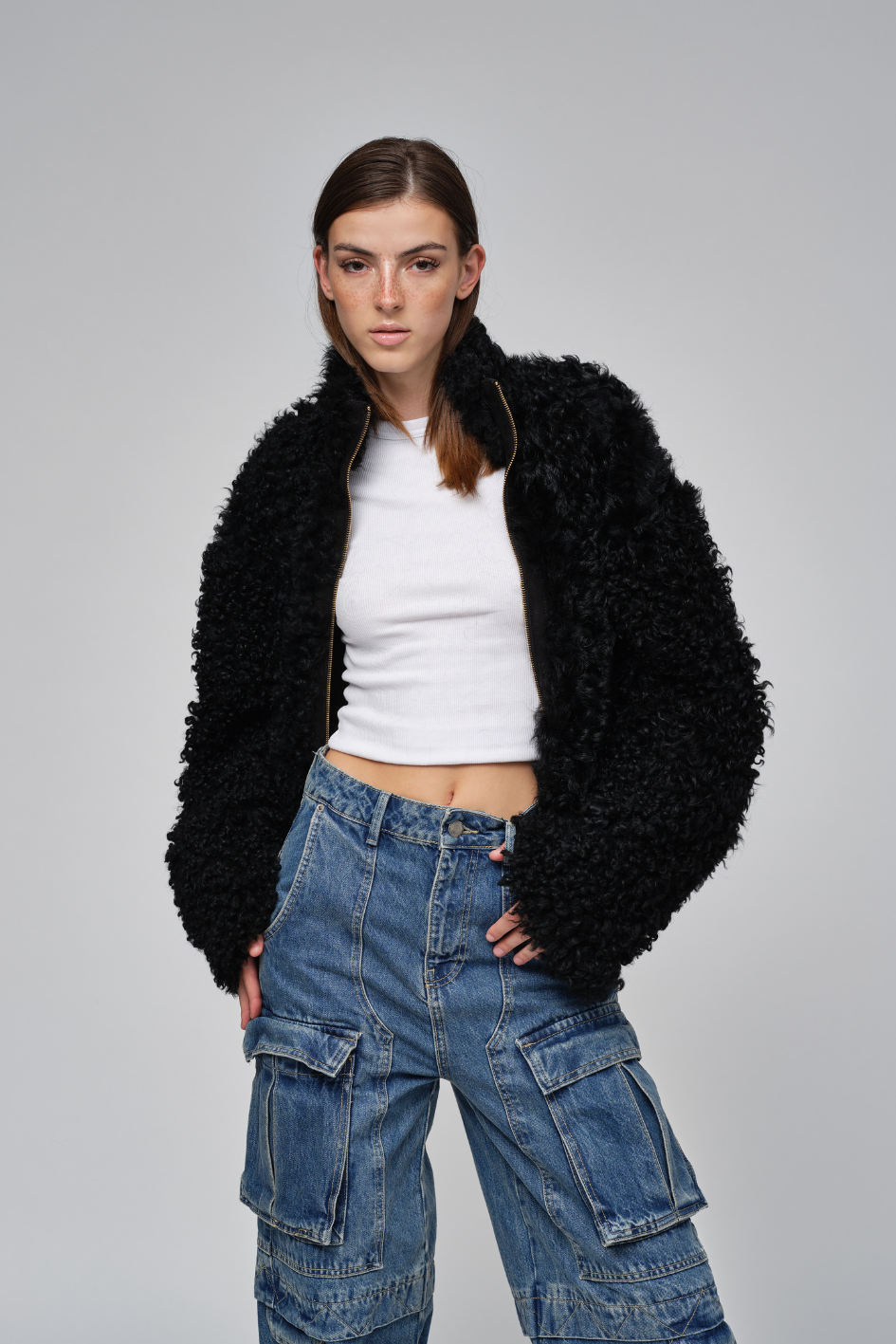 Black reversible Shearling Jacket