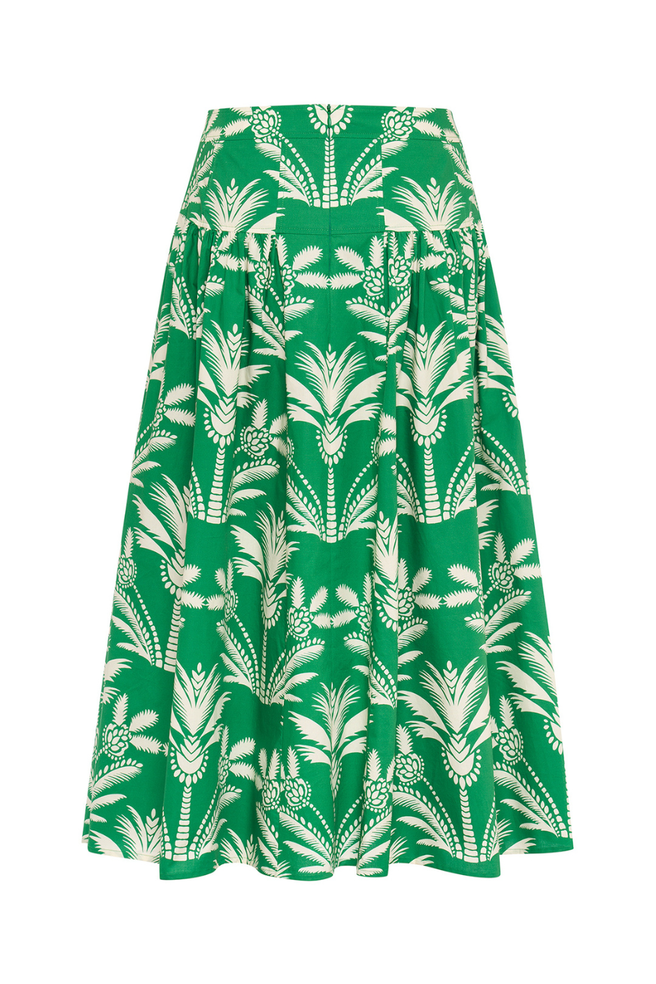 Midi Skirt with Palm Trees