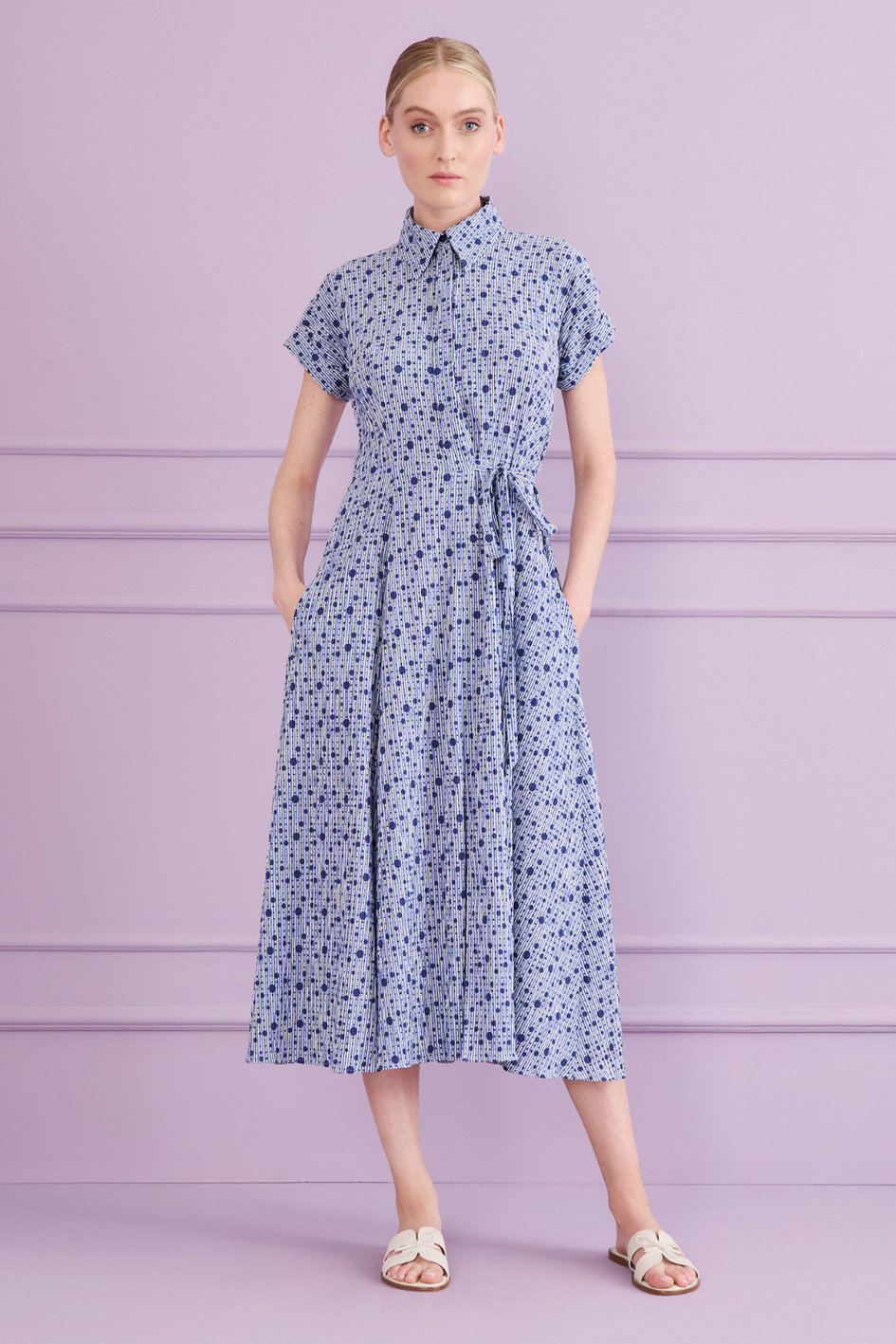 Dottline Seersucker Dress