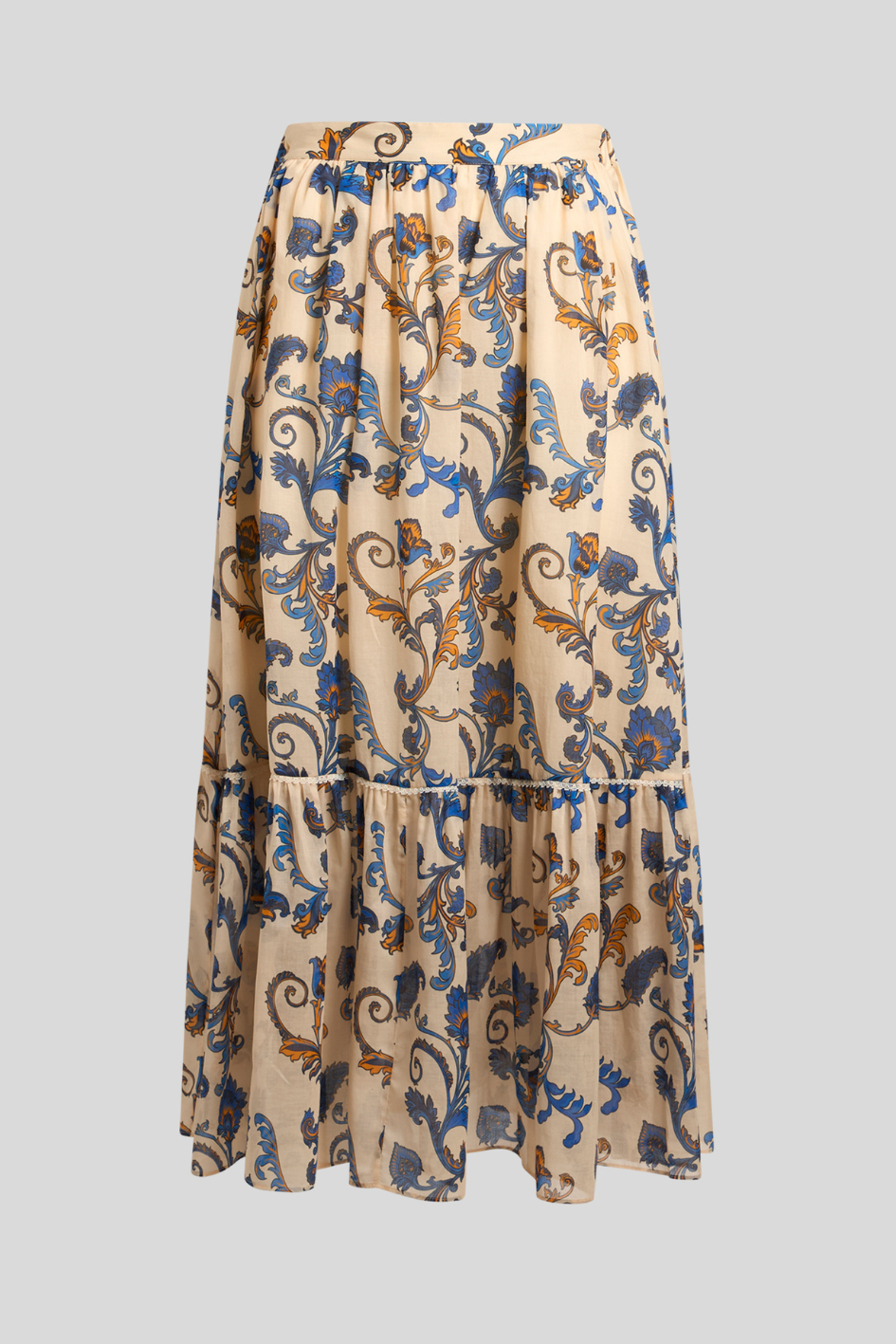 Printed Tiered Maxi Skirt