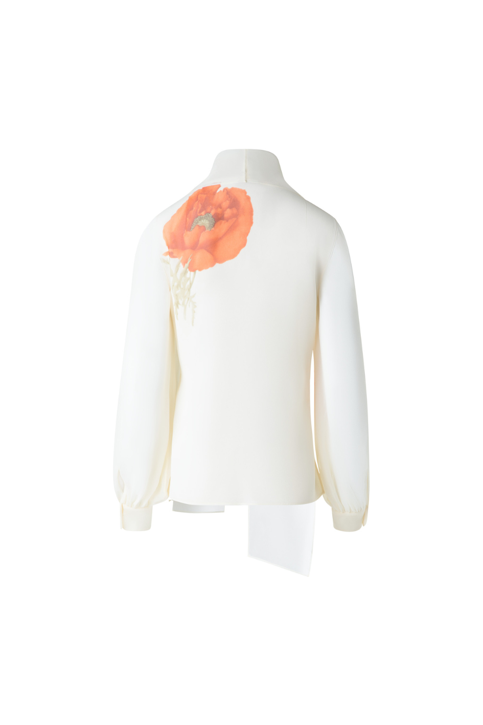 Silk Crepe Blouse with Scarf Detail