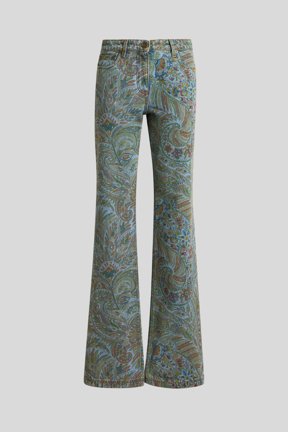 Paisley Print Wide-Leg Jeans