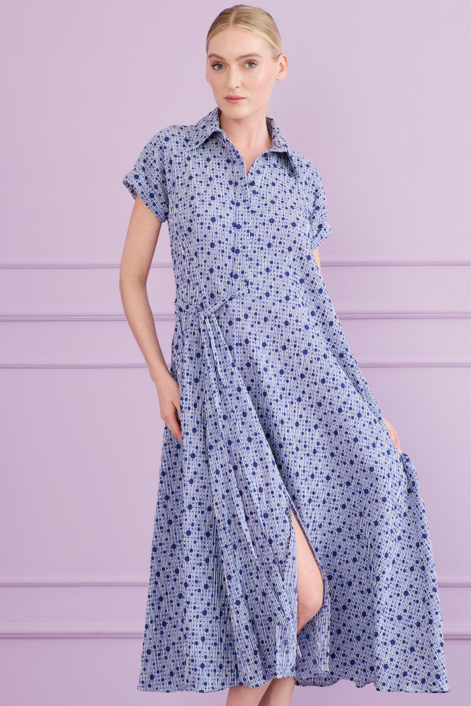 Dottline Seersucker Dress