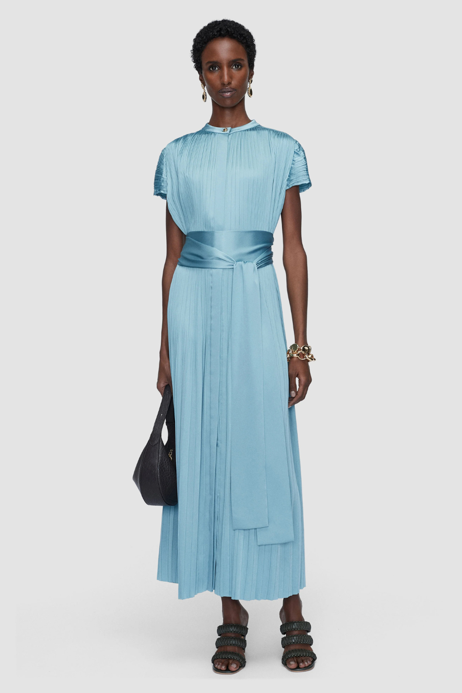 Phare Pleated Satin Dress