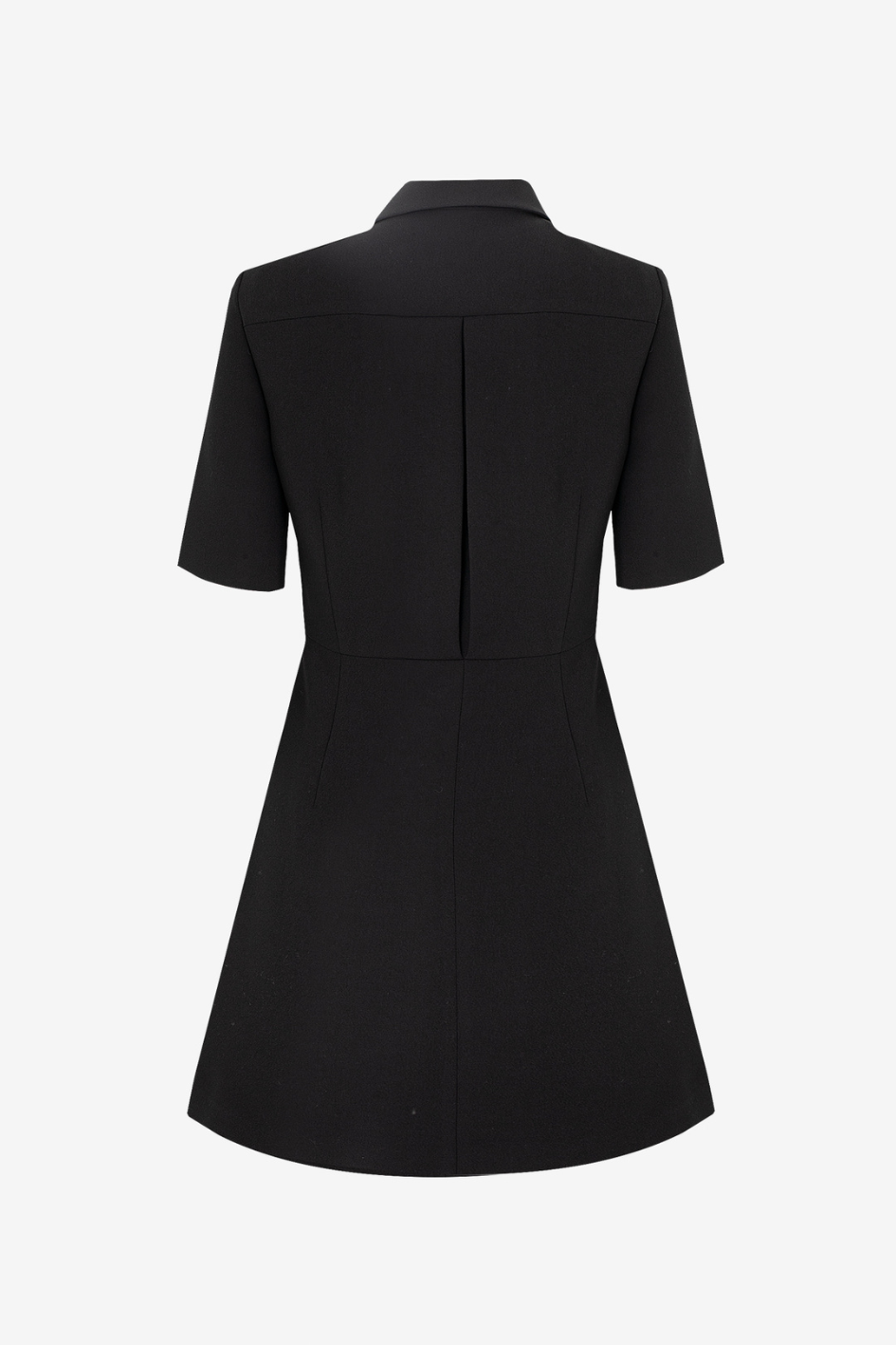 Mini dress with shirt collar and decorative buttons