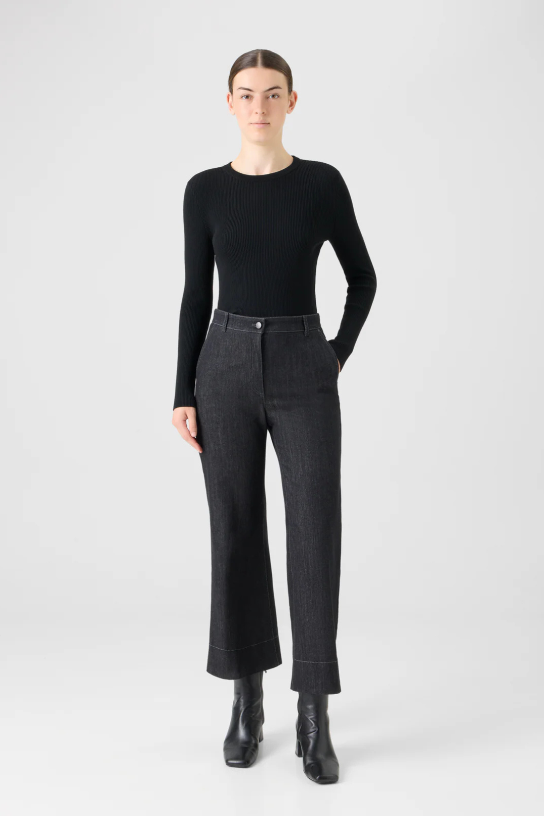 Cecily Boot-Cut Cotton Stretch Denim Pants