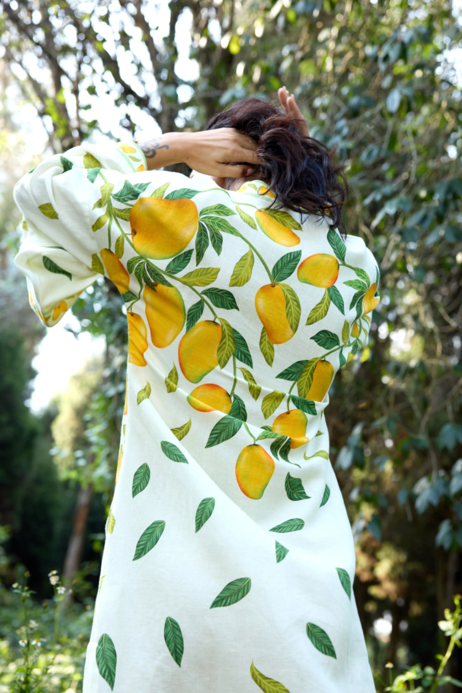 Dripping Alphonso Linen Dress