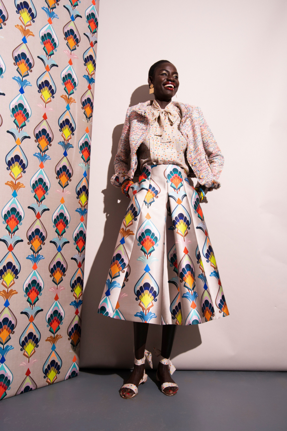 A-Line Skirt with Colorful Print