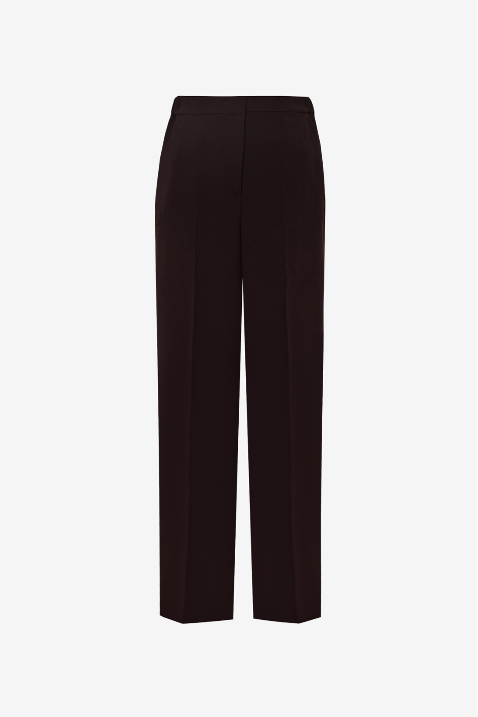 High-waisted trousers in crêpe envers satin