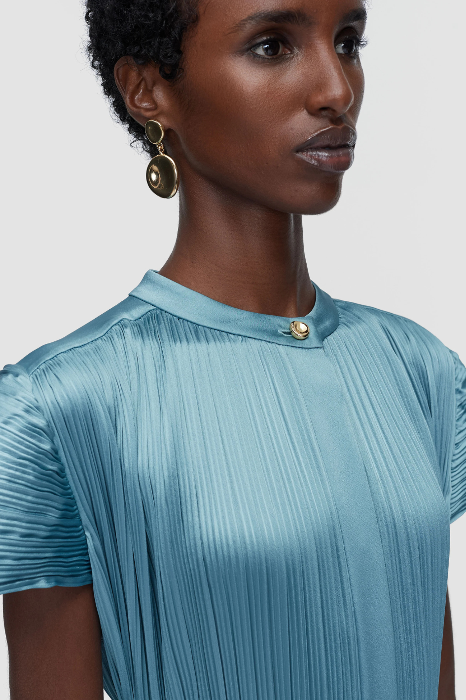 Phare Pleated Satin Dress