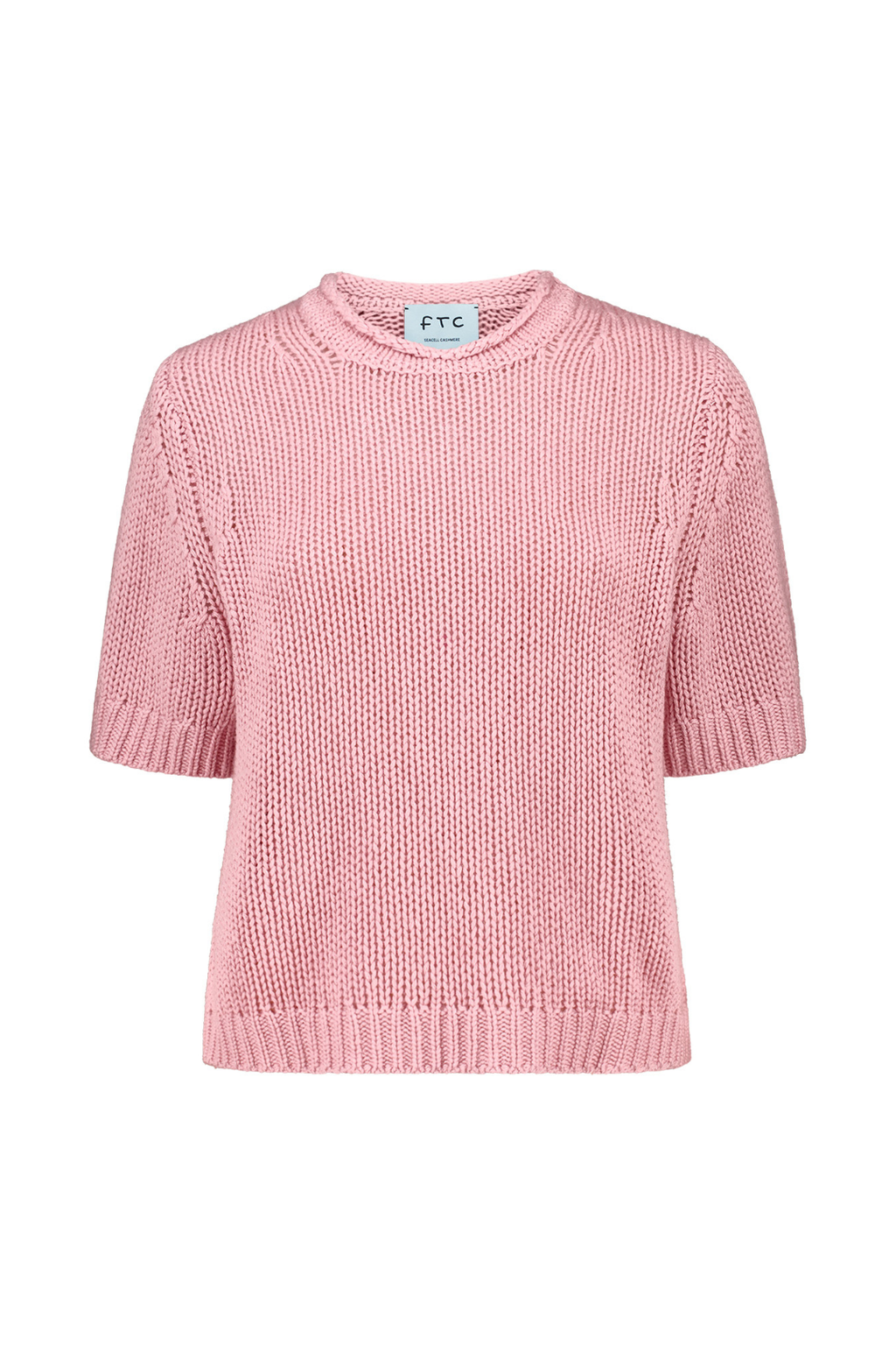 Chunky Short-Sleeve Knit with Ribbed Details