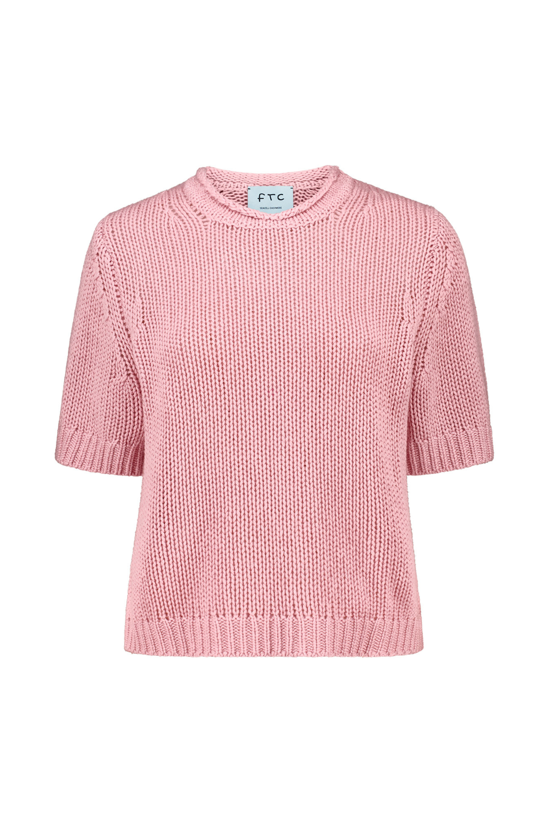 Chunky Short-Sleeve Knit with Ribbed Details