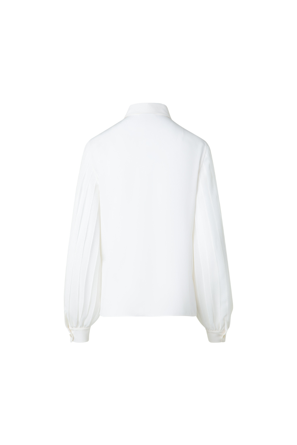 Silk Crepe Blouse with Shirt Collar