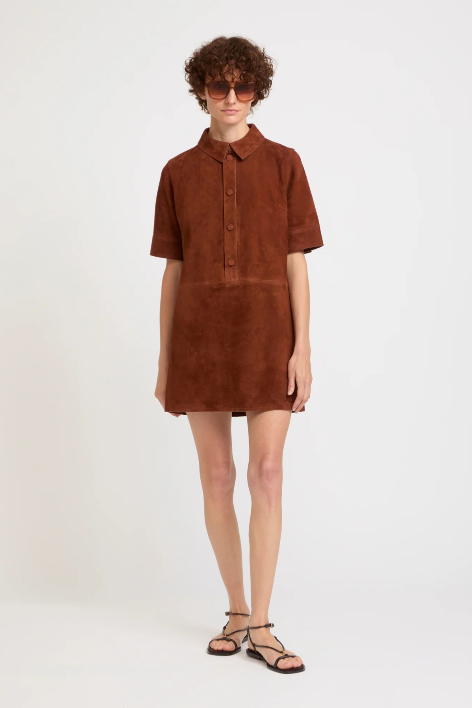 Mini Leather Dress with short Sleeves
