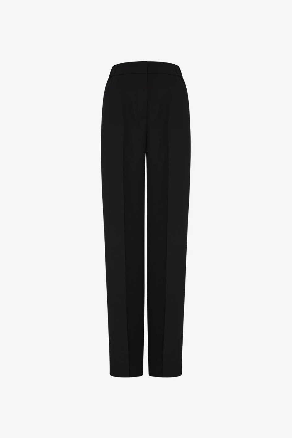 High-waisted trousers in crêpe envers satin