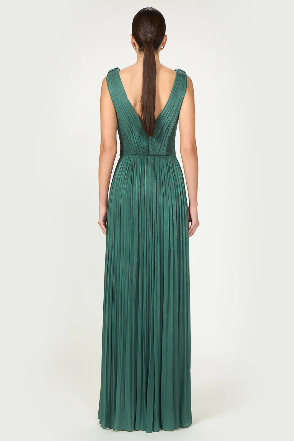Anilia Lurex Georgette Plunge Neckline Gown