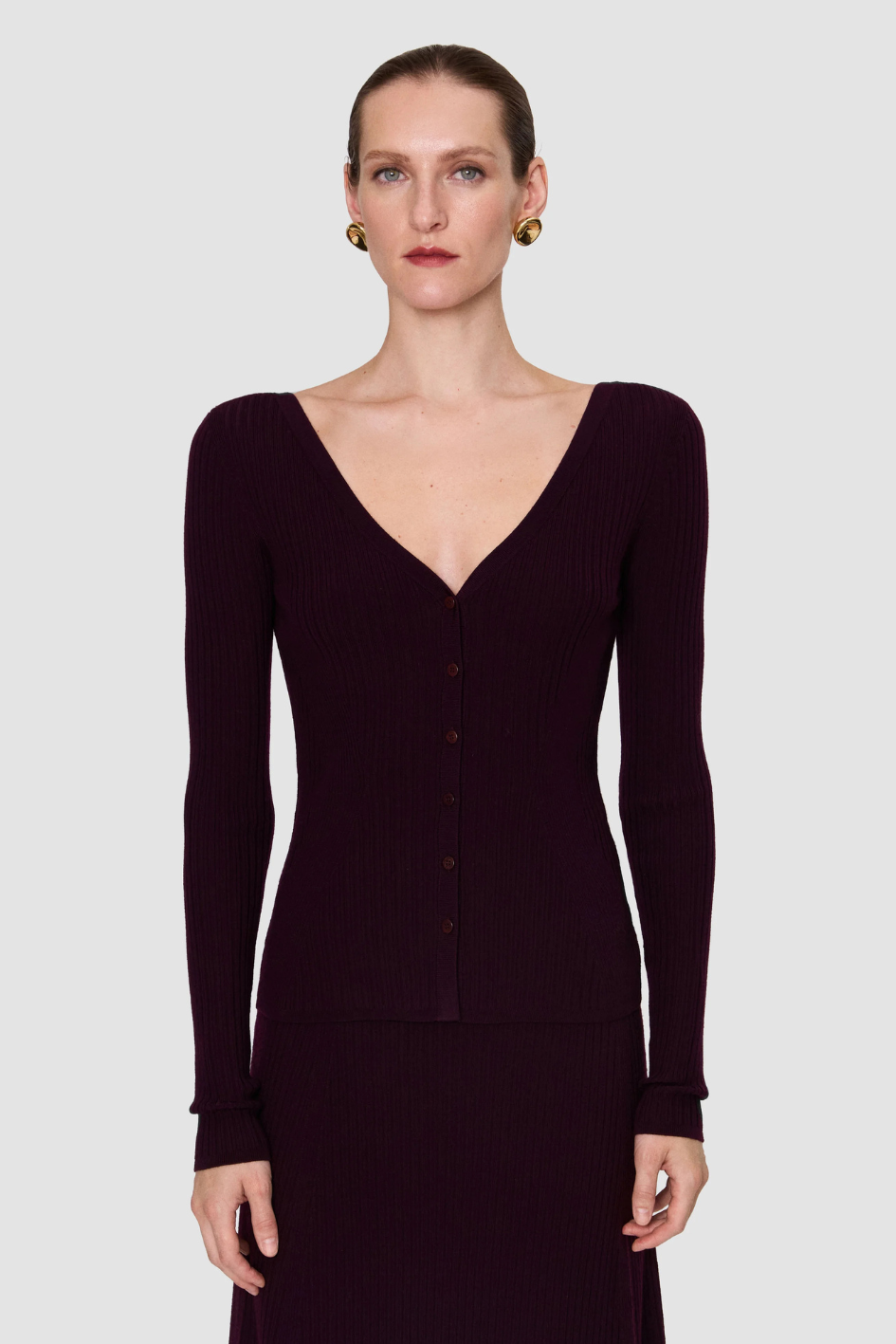 Alba Merino Wool Rib Cardigan