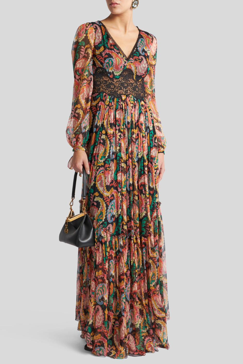 Maxi Dress with Lace Bodice