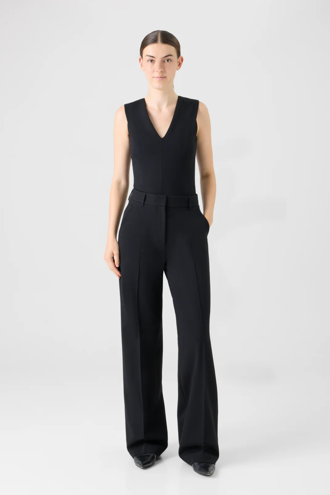 Fitted Signature Jersey Top with V-Neck